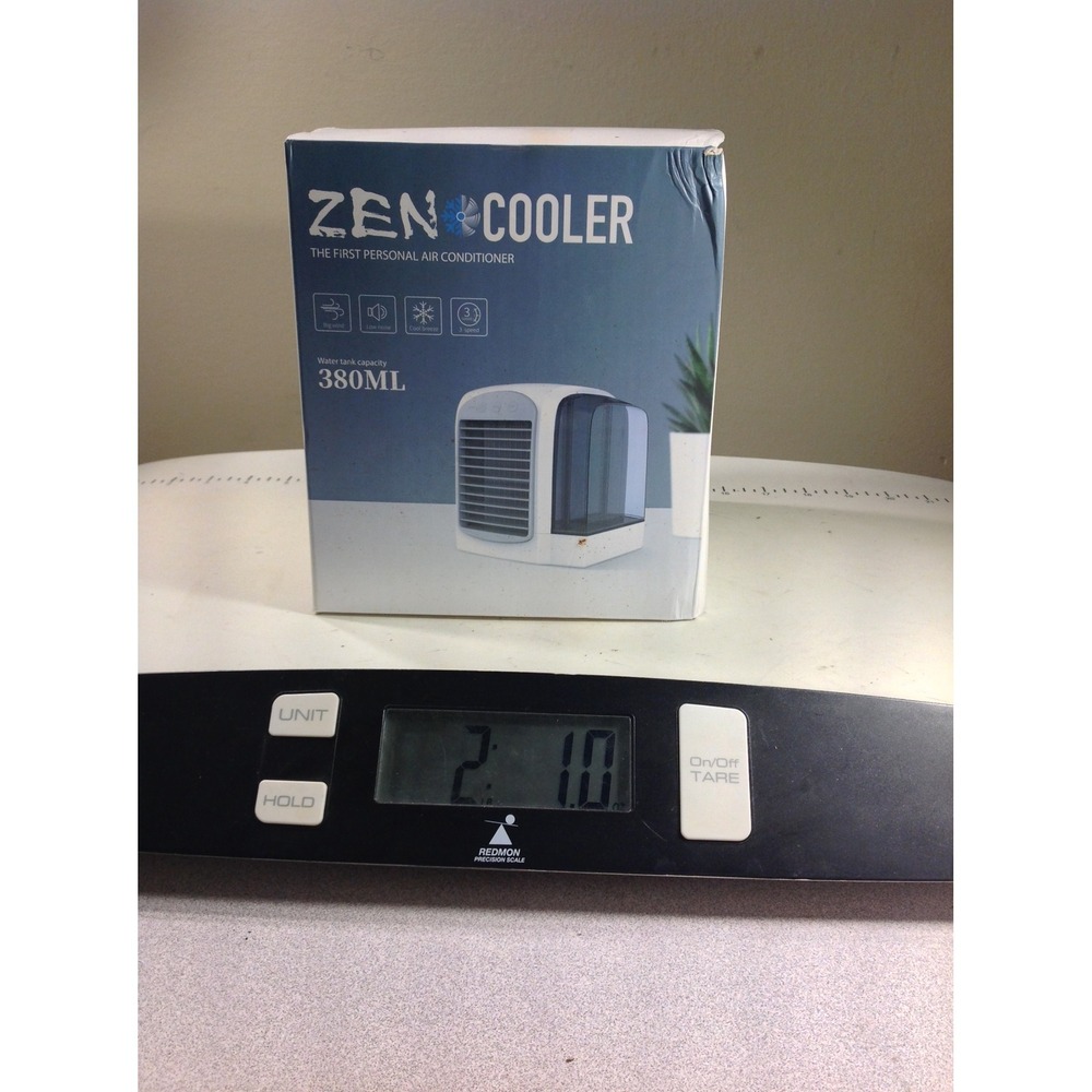 Zen Cooler Personal USB Air Conditioner White 380ML Portable Desktop Fan New